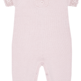 Baby Girl - Cotton Romper With Crochet Borders And Pocket
