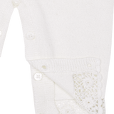 Baby Girl - Cotton Romper With Crochet Borders And Pocket