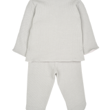 Baby Girl - Cotton Shrug Cardigan With Teddy Emblem And Leggings Set