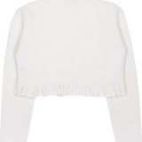 Girl - Zoey Cotton Round Neck Cardigan With Crochet Neck And Cuffs