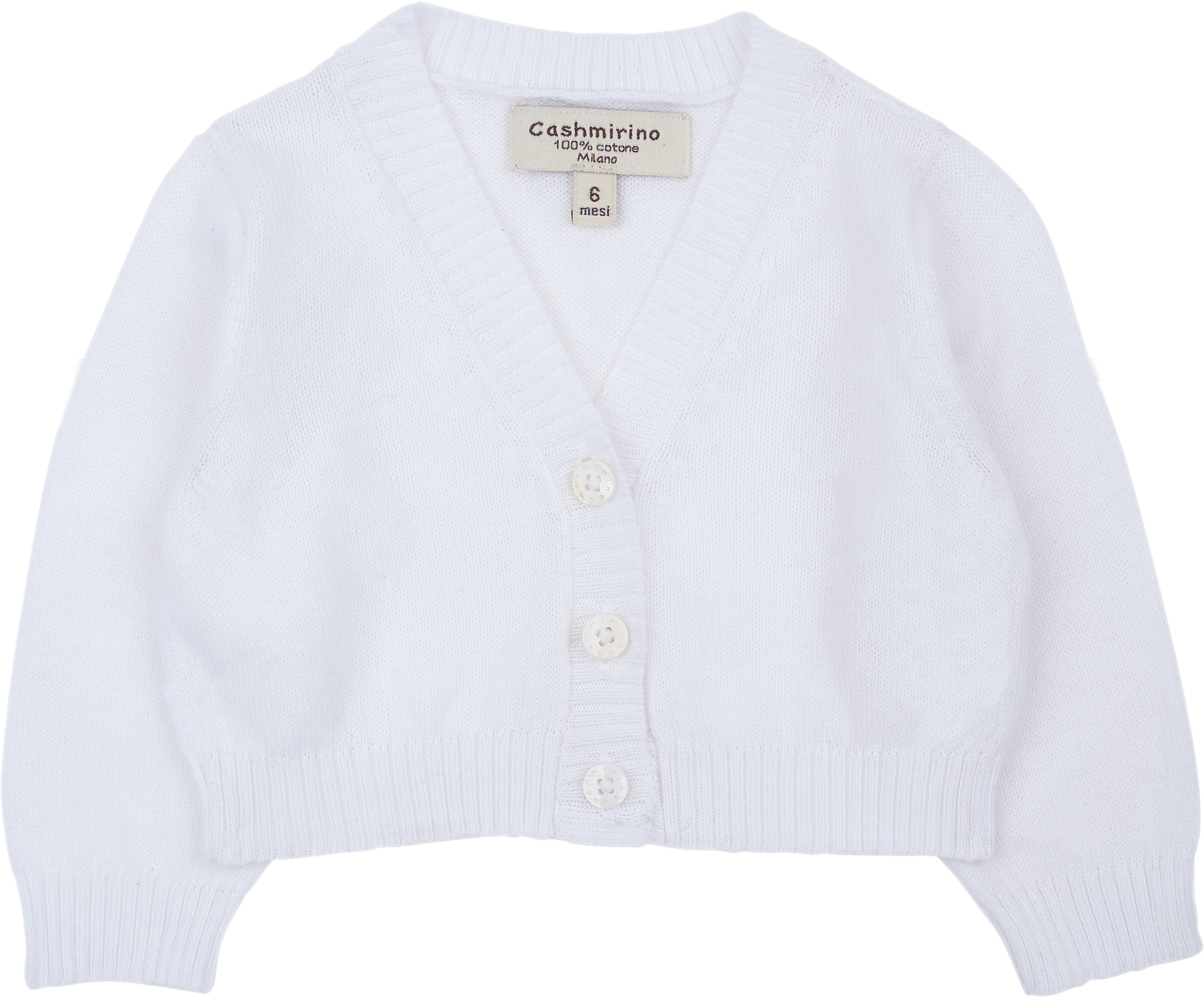 Baby Girl - 100% Pima Cotton V-Neck Shrug With Wide Ribbed Hem