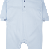 Baby Boy - 100% Pima Cotton Smocked Babygro With Pointed Flat Collar
