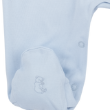 Baby Boy - 100% Pima Cotton Smocked Babygro With Pointed Flat Collar