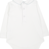 Baby Boy - 100% Cotton Long Sleeve Bodysuit With Classic Collar, Ball Embroidery And Border Detail