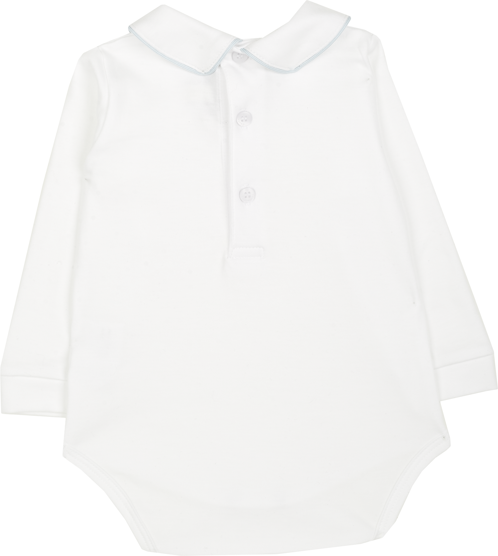Baby Boy - 100% Cotton Long Sleeve Bodysuit With Classic Collar, Ball Embroidery And Border Detail
