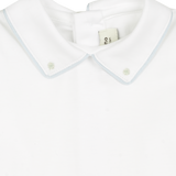 Baby Boy - 100% Cotton Long Sleeve Bodysuit With Classic Collar, Ball Embroidery And Border Detail