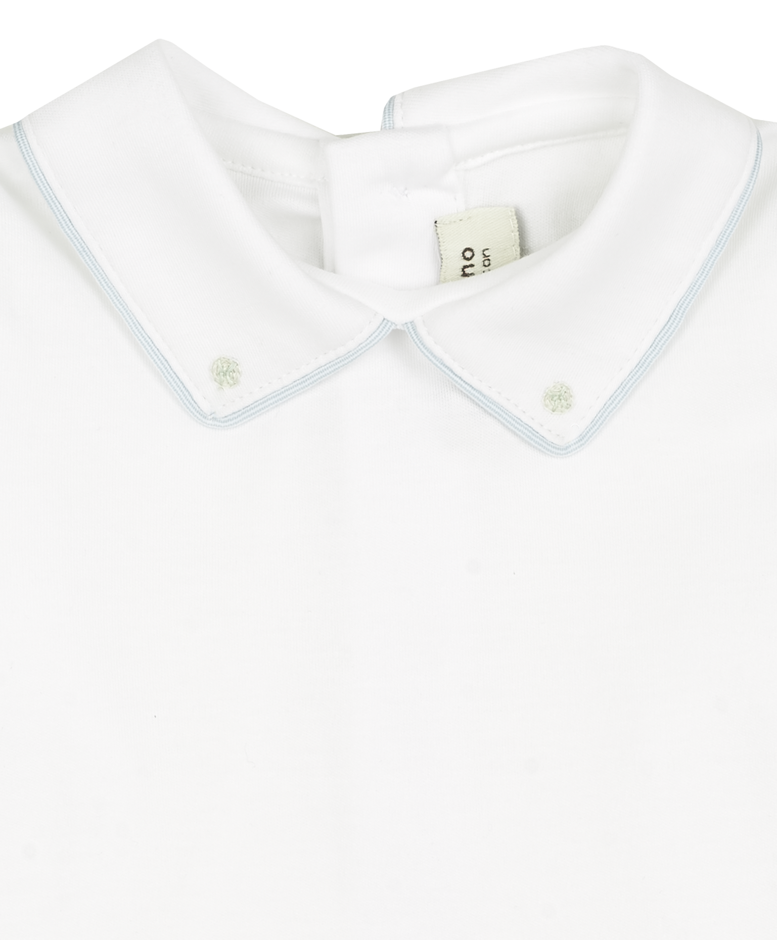 Baby Boy - 100% Cotton Long Sleeve Bodysuit With Classic Collar, Ball Embroidery And Border Detail