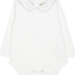 Baby Boy - 100% Cotton Long Sleeve Bodysuit With Classic Collar, Ball Embroidery And Border Detail