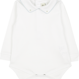 Baby Boy - 100% Cotton Long Sleeve Bodysuit With Classic Collar, Ball Embroidery And Border Detail