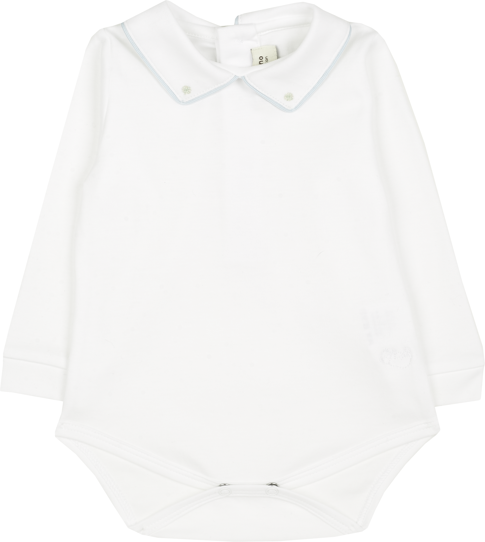 Baby Boy - 100% Cotton Long Sleeve Bodysuit With Classic Collar, Ball Embroidery And Border Detail