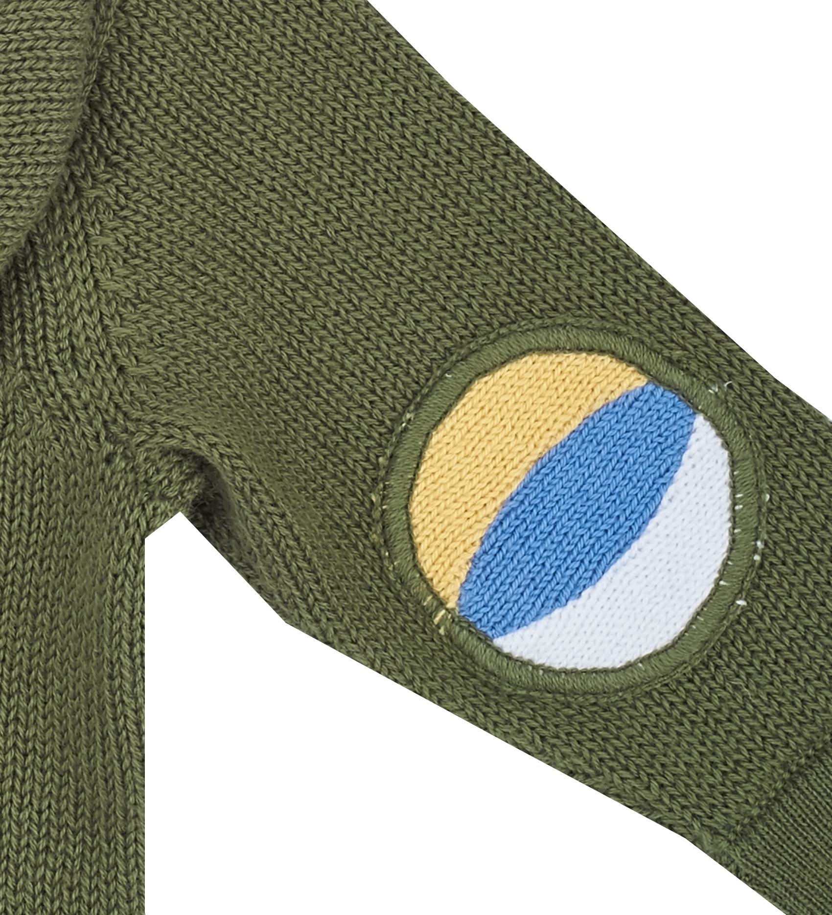 Baby Boy - Cotton Cardigan Hoodie With Striped Ball And Matching Elbow Patches