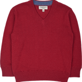 Boy - Ralph 100% Pima Cotton V-Neck Jumper With Internal Contrast