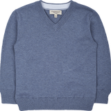 Boy - Ralph 100% Pima Cotton V-Neck Jumper With Internal Contrast