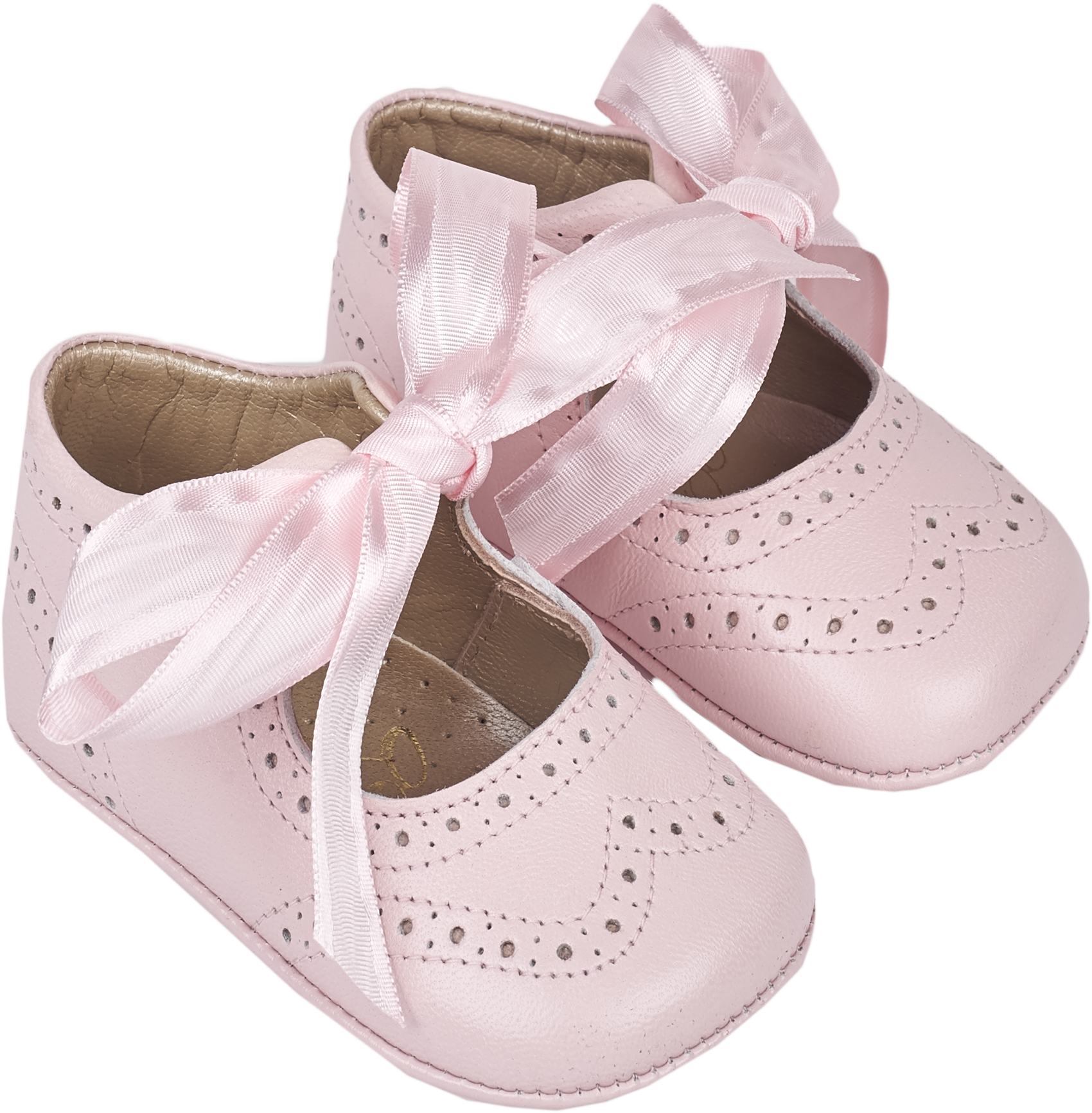 Baby Girl - Holly Leather Crawling Shoes With Bow