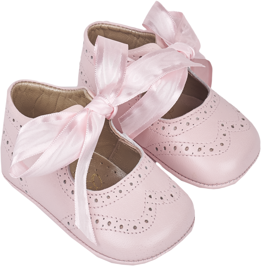 Baby Girl Holly Leather Crawling Shoes With Bow Cashmirino