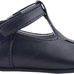 Baby Boy - 100% Leather T-Bar Crawling Shoes With Cut Out Inserts