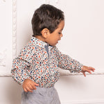 Baby Boy - Oliver 100% Cotton Classic Shirt with Geometrical Pattern