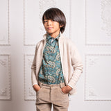 Boy - Oliver 100% Cotton Classic Collar Shirt With Floral Prints