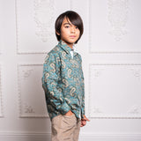Boy - Oliver 100% Cotton Classic Collar Shirt With Floral Prints