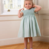 Girl - Beatrice Silk Hand Embroidered Smocked Dress