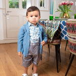 Baby Boy - Oliver 100% Cotton Classic Shirt with Geometrical Pattern