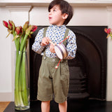 Boy - Oscar 100% Cotton Bermuda Shorts With Braces