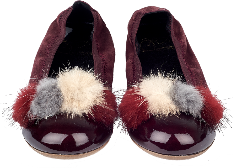 Pom pom ballerina shoes online