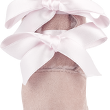 Girl - Suede Boots With Internal Fur And Ribbon Detail