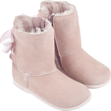 Girl - Suede Boots With Internal Fur And Ribbon Detail