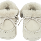 Baby Girl - Suede Crawling Ankle Boots With Foldable Fur And Laces