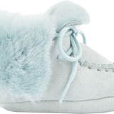 Baby Girl - Suede Crawling Ankle Boots With Foldable Fur And Laces