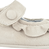 Baby Girl - 100% Suede Crawling Shoes With Frill Detail And Velcro Strap