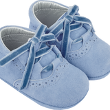 Baby Girl - 100% Suede Crawling Ankle Boots With Velvet Ribbon Lace Ups