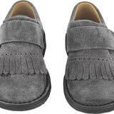 Boy - Antonio 100% Suede Crawling Ankle Boots With Tassels And Velcro Strap