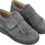 Boy - Antonio 100% Suede Crawling Ankle Boots With Tassels And Velcro Strap