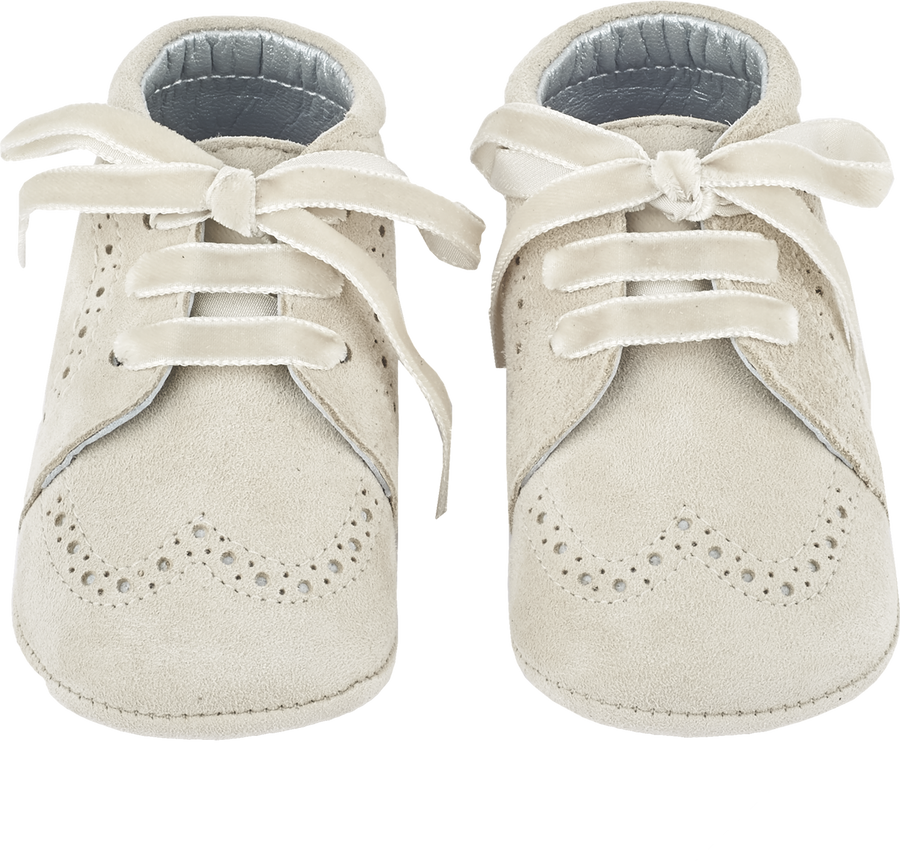 Baby Boy Suede Crawling Ankle Boots With Velvet Ribbon Laces