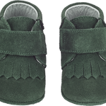 Baby Boy - Suede Crawling Ankle Boots With Tassels And Velcro Strap
