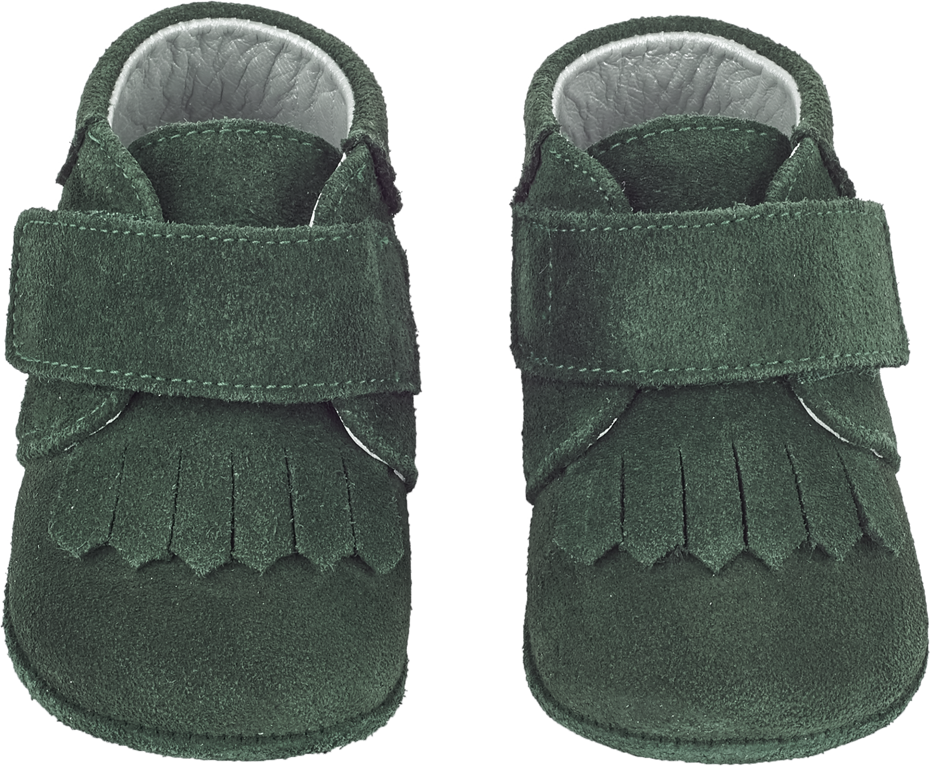 Baby Boy - Suede Crawling Ankle Boots With Tassels And Velcro Strap