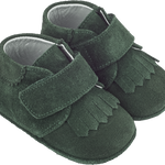 Baby Boy - Suede Crawling Ankle Boots With Tassels And Velcro Strap
