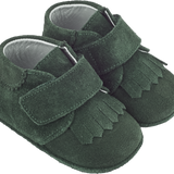 Baby Boy - Suede Crawling Ankle Boots With Tassels And Velcro Strap