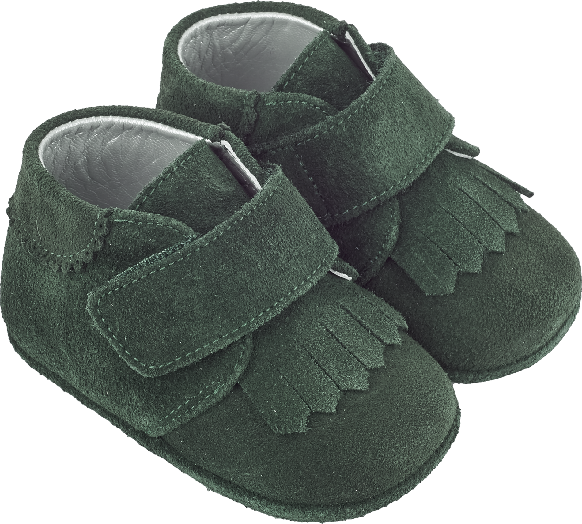 Baby Boy - Suede Crawling Ankle Boots With Tassels And Velcro Strap