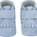 Baby Boy - Suede Crawling Ankle Boots With Tassels And Velcro Strap