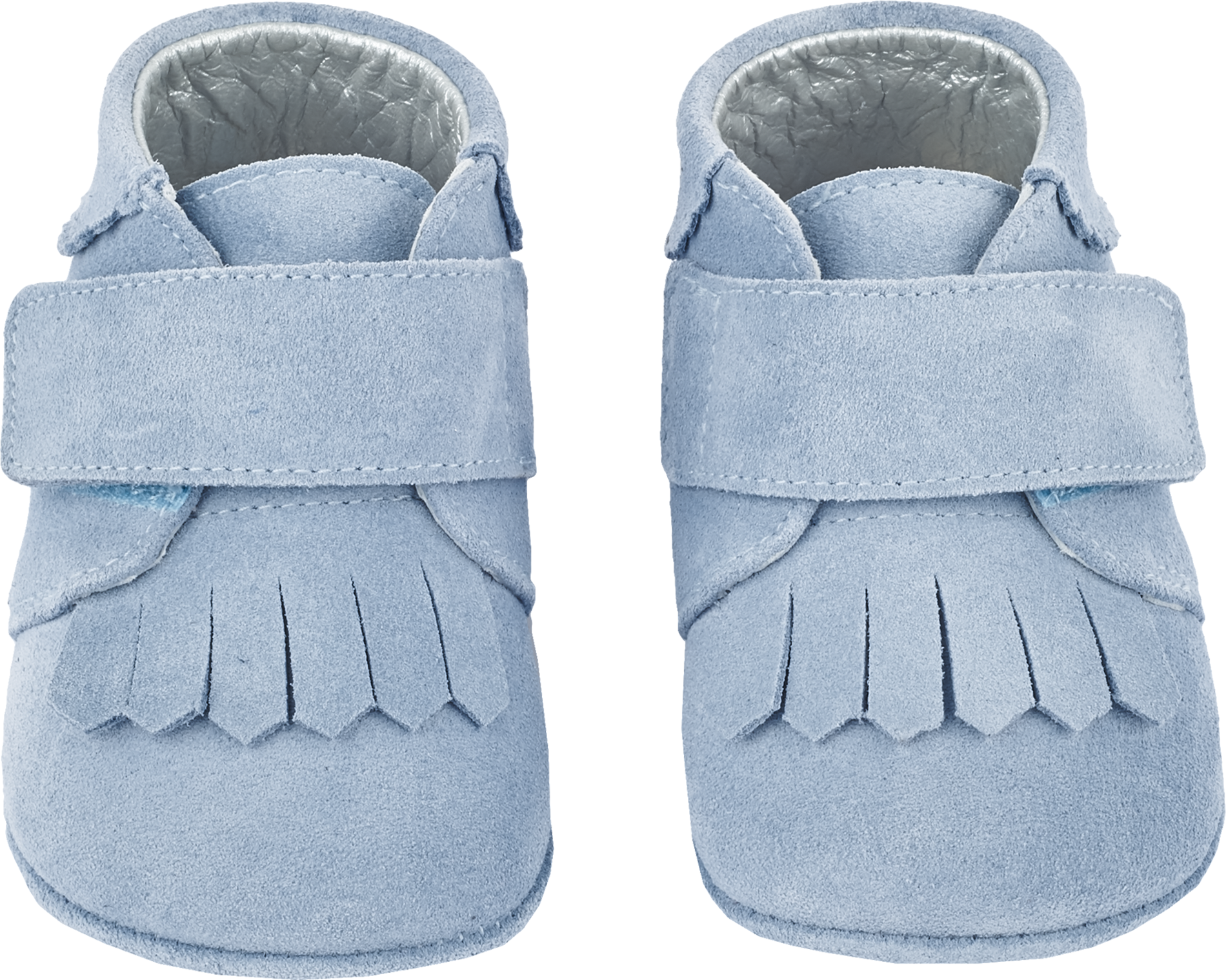 Baby Boy - Suede Crawling Ankle Boots With Tassels And Velcro Strap