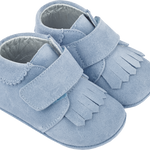 Baby Boy - Suede Crawling Ankle Boots With Tassels And Velcro Strap