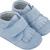 Baby Boy - Suede Crawling Ankle Boots With Tassels And Velcro Strap