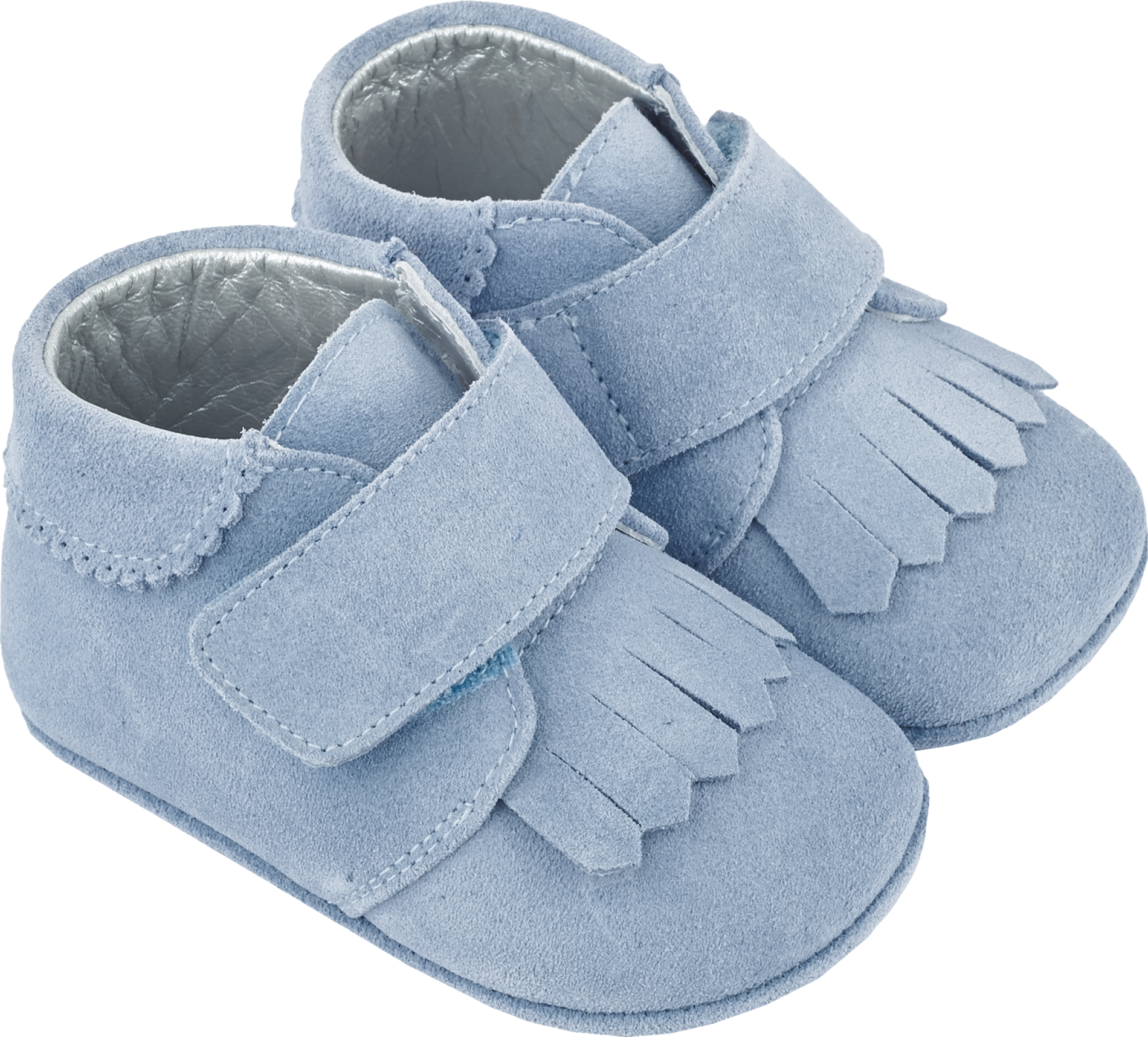 Baby Boy - Suede Crawling Ankle Boots With Tassels And Velcro Strap