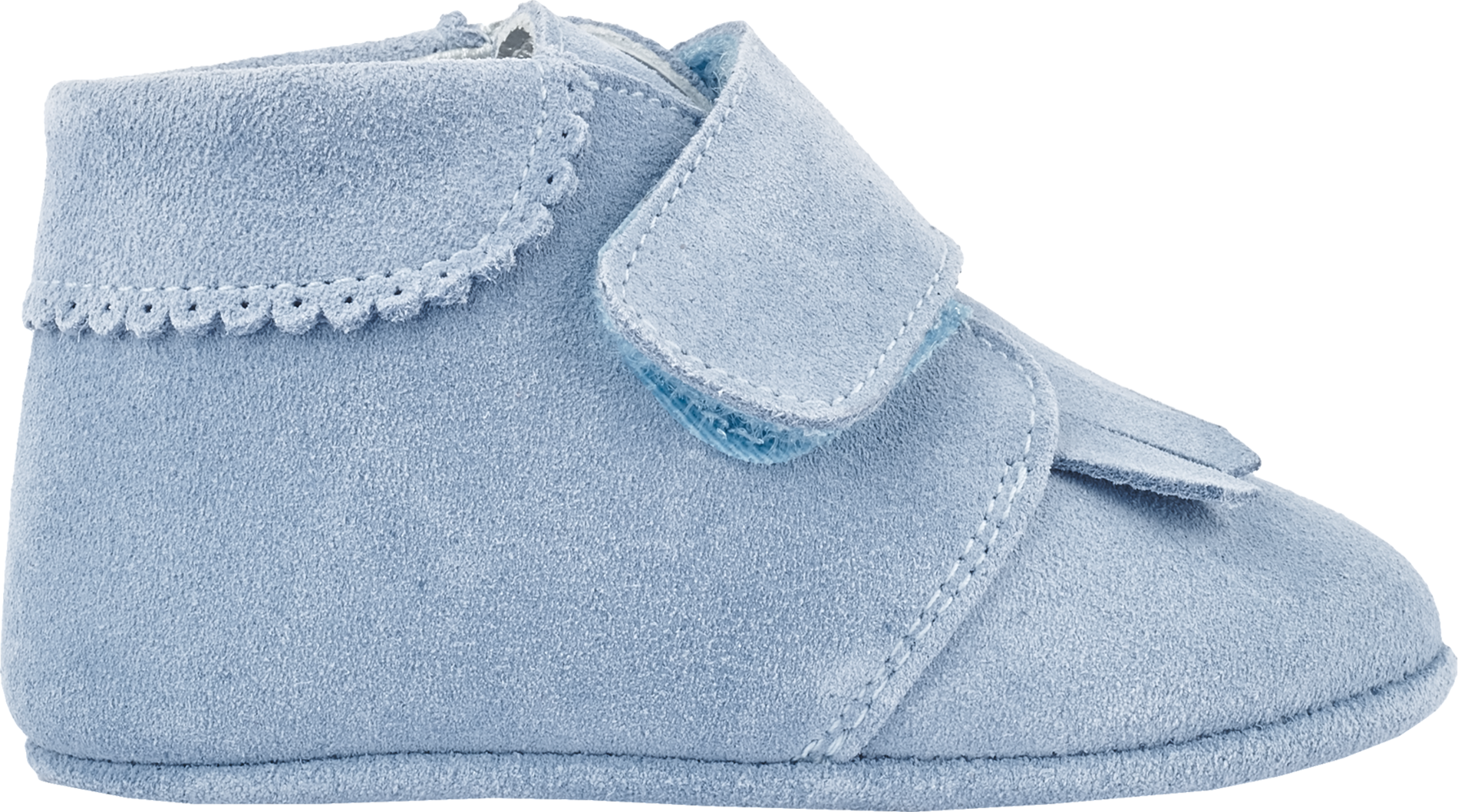 Baby Boy - Suede Crawling Ankle Boots With Tassels And Velcro Strap