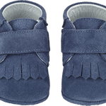 Baby Boy - Suede Crawling Ankle Boots With Tassels And Velcro Strap