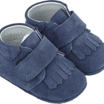 Baby Boy - Suede Crawling Ankle Boots With Tassels And Velcro Strap
