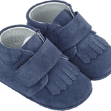 Baby Boy - Suede Crawling Ankle Boots With Tassels And Velcro Strap